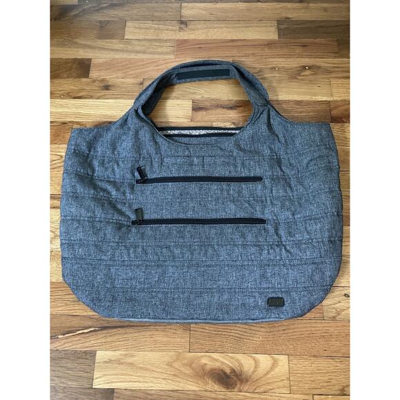 lug Handbags - Lug Gondola Heather Gray Slouch Tote Weekender Carry All Bag Travel Organization